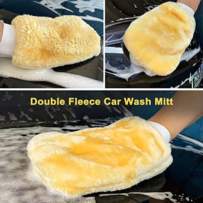 YeewayVeh 43" Car Wash Brush Mop Kit with Mitt, Yellow/Black