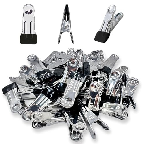 Stainless Steel Clothespins (66-Pack, Black) - Heavy Duty Rustproof Clips for Laundry, Outdoor Use, Hanging Clothes, Towels, Socks .Multipurpose Bag Clips for Snacks, Photos & More - color: Black