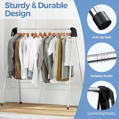 APEXCHASER 55" L Stainless Steel Clothes Drying Rack - size: 55.3 inch