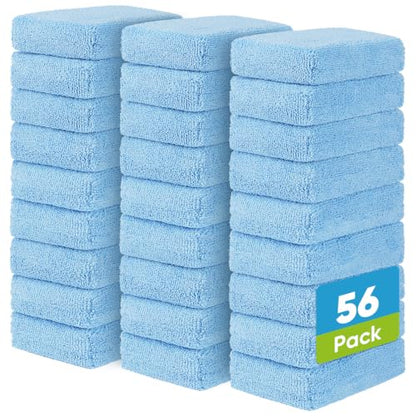 AIDEA Microfiber Applicator Pad-56PK, Car Wash Sponge, Blue - color: Light Blue, size: 56 PK