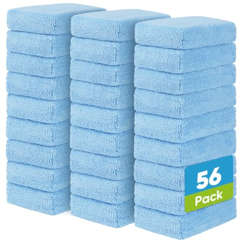 AIDEA Microfiber Applicator Pad-56PK, Car Wash Sponge, Blue - color: Light Blue, size: 56 PK