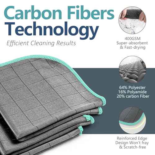 Airlab Glass Polishing Streak Free Miracle Cleaning Cloth, Grey-Green - color: Grey-green