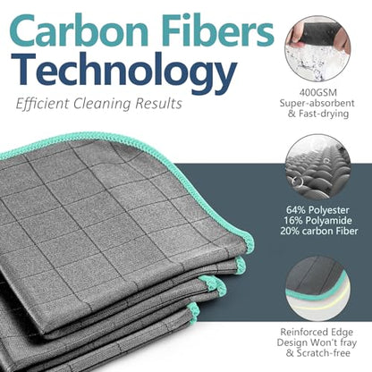 Airlab Glass Polishing Streak Free Miracle Cleaning Cloth, Grey-Green - color: Grey-green