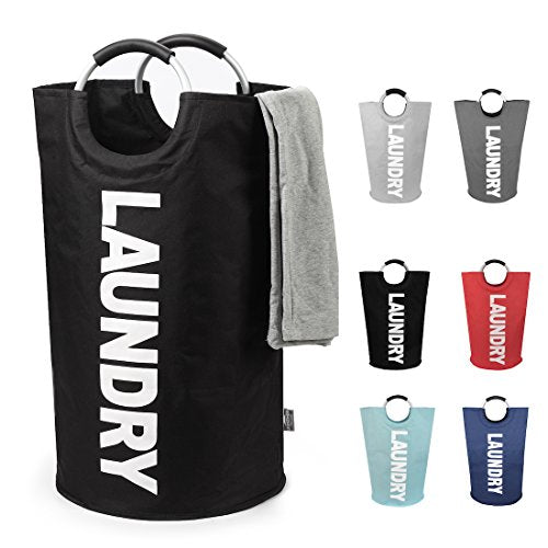 DOKEHOM 125L X-Large Laundry Basket Bag, Collapsible Tall Hamper, Black - color: Black, size: 125L