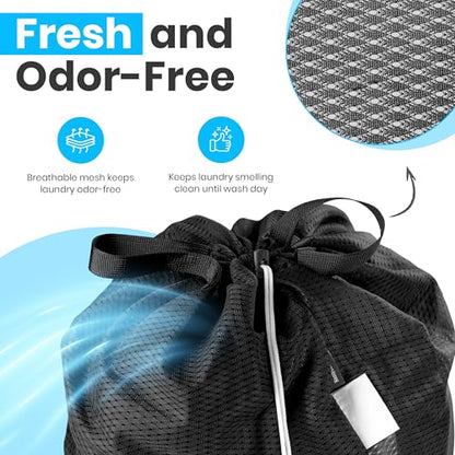 Handy Laundry Mesh XL Laundry Bag 24"x36" with Shoulder Strap, Black - color: Black, size: 1-Pack