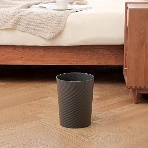 UUJOLY Plastic Small Trash Can Wastebasket, Garbage Container Basket for Bathrooms, Laundry Room, Kitchens, Offices, Kids Rooms, Dorms, Dark Grey, 1.8 Gallon - color: Dark Grey, size: 1.8 Gallon/1 Pack