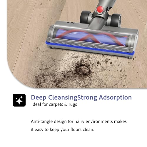 Upgrade Anti-Tangle V8 V11 Vacuum Head Replacement for Dyson V7 V8, Cyclone V10 V11 V15 Cordless Vacuums Cleaner, Quick Release Motor-Head Brush Roller for Dyson Vacuum Attachments Parts