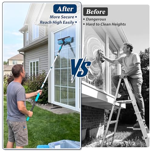 COVERONICS 20FT High Duster Cleaning Tools with 3-12FT Extension Poles - size: 12 FT