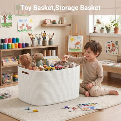 Large Laundry Basket/Hamper, 22"x17"x12", White - color: White, size: 75L