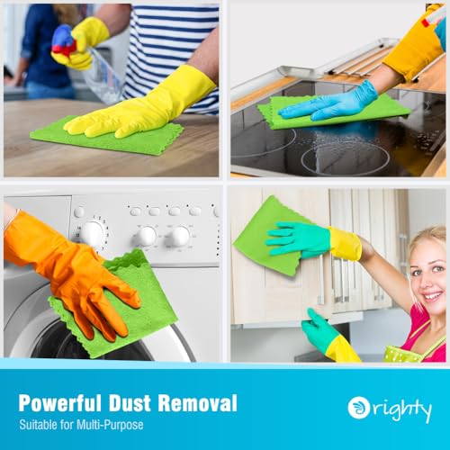 Orighty Microfiber Cleaning Cloth - 24 Pack, Green Cleaning Rags 12x11 inch - color: Green, size: 24 Pack