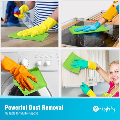 Orighty Microfiber Cleaning Cloth - 24 Pack, Green Cleaning Rags 12x11 inch - color: Green, size: 24 Pack