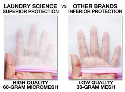 Premium Bra Wash Bag – Set of 3 Mesh Lingerie Laundry Bags for Delicates – Protects Bras, Underwear & Intimates in Washing Machine – Durable Zipper Closure – Large Size - size: Large