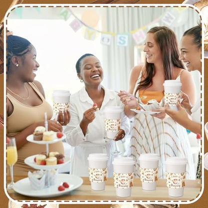 Jingmore 50 Pcs a Baby Is Brewing Coffee Cup Sleeves Disposable Sleeves Brewing Coffee Cups Paper Holder Baby Shower Party Decorations for Baby-shower Birthday Party Supplies - style: A Baby is Brewing