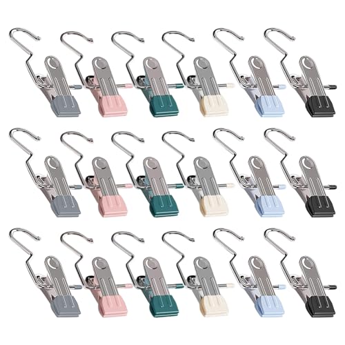 360° Boot Hangers Clips Portable No-Slip Laundry Hooks Rotating Heavy Duty Hanging Hooks for Home Closet Travel Pants Socks Towels Handbags (18)