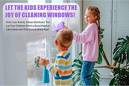 Norwεx Window Cleaning Cloth, Glass Cleaning Cloth, No Chemical Needed, Just Add Water Lints Streaks Scratches Free. (Purple 2 Pack) - color: Purple Pack 2