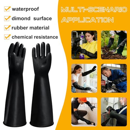 22" Upgraded Latex Gloves Chemical Resistant Gloves - color: 22 Inch