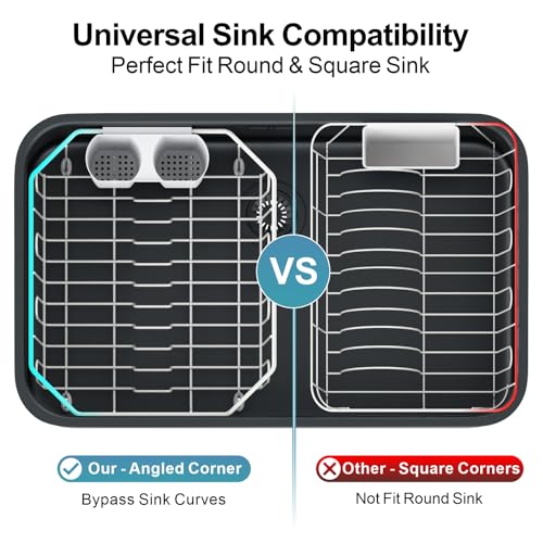 GSlife Small in Sink Dish Drying Rack - Stainless Steel for RV Kitchen - color: White, size: Small - 13.4" x 11.6" x 5.3"