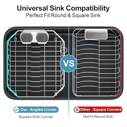 GSlife Small in Sink Dish Drying Rack - Stainless Steel for RV Kitchen - color: White, size: Small - 13.4" x 11.6" x 5.3"