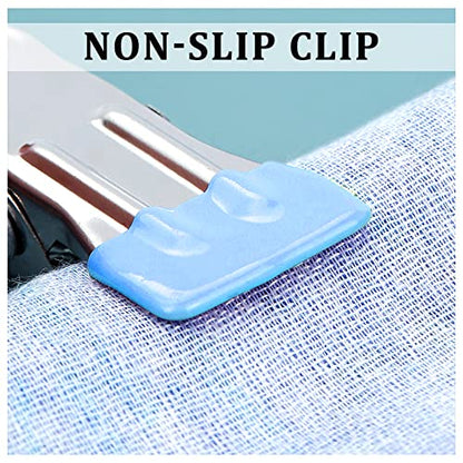 FuninCrea Laundry Hooks Clip, 5 Pcs Stainless Steel Anti-Slip Boot Laundry Hanger Clips Portable Heavy Duty Multi-Functional Single Hanging Clothes Clips for for Scarf, Gloves, Shoes, Socks (Blue) - color: Blue
