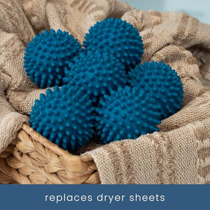 S&T INC. Reusable Plastic Dryer Balls, 6 Pack, 2.5" Diameter, Dark Blue - color: Dark Blue