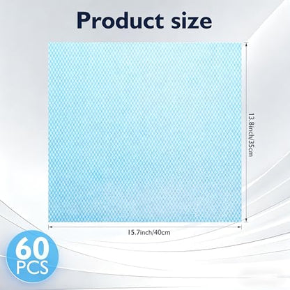 60Pack Disposable Dish Cloths for Kitchen,13.8x15.7"Cleaning Wipes - color: Blue