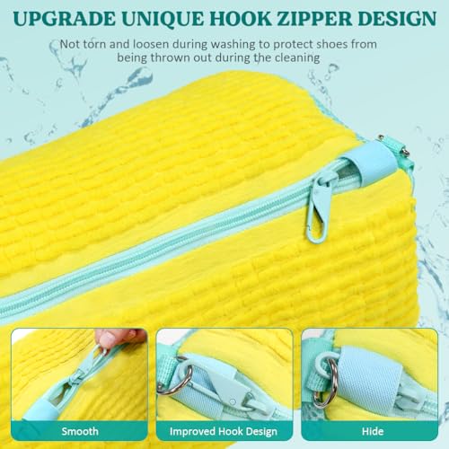 Shoe Washing Machine Bag 2 Pack, Laundry Shoe Bag for Washer and Dryer - color: Yellow 2pcs