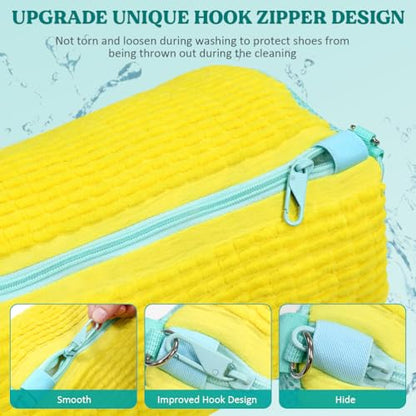 Shoe Washing Machine Bag 2 Pack, Laundry Shoe Bag for Washer and Dryer - color: Yellow 2pcs