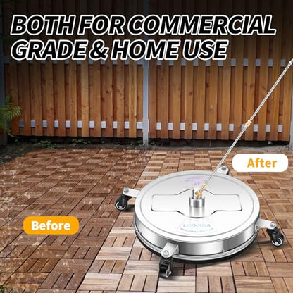 LidoDola 19'' Pressure Washer Surface Cleaner, Power Washer Accessory - size: 19 INCH SILVER