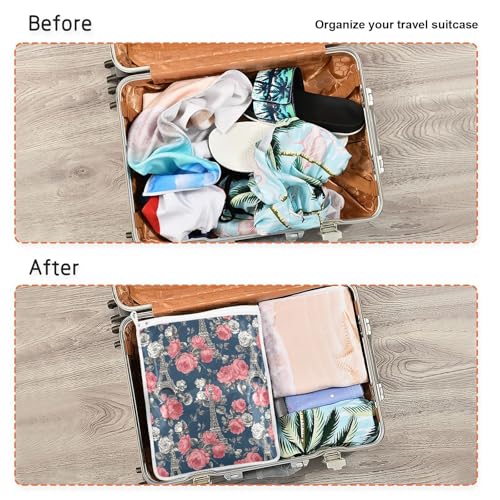 Mesh Laundry Bags Lingerie Bags for Washing Delicates 2 PCS Durable Wash Bag with Zipper Small and Medium Washable Blue French Eiffel Tower and Roses - color: Blue French Eiffel Tower and Roses