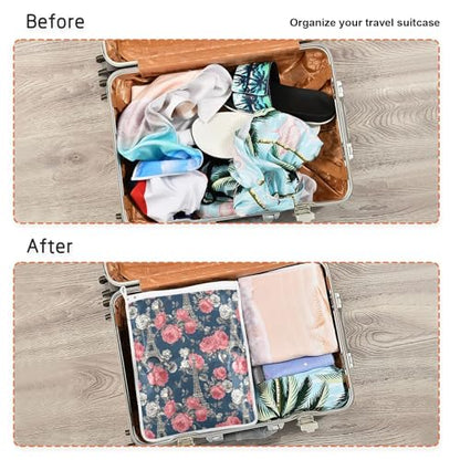 Mesh Laundry Bags Lingerie Bags for Washing Delicates 2 PCS Durable Wash Bag with Zipper Small and Medium Washable Blue French Eiffel Tower and Roses - color: Blue French Eiffel Tower and Roses
