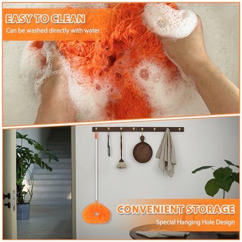 FONUNO Ceiling Fan Cleaner Duster High Ceiling Extended Fan Blade Cleaner - color: Orange
