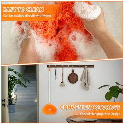 FONUNO Ceiling Fan Cleaner Duster High Ceiling Extended Fan Blade Cleaner - color: Orange