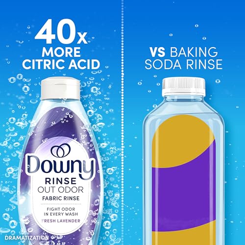 Downy RINSE & REFRESH Laundry Odor Remover and Fabric Softener, Fresh Lavender, 48 fl oz, Safe on ALL Fabrics, Gentle on Skin, HE Compatible - size: 48 Fl Oz (Pack of 1)