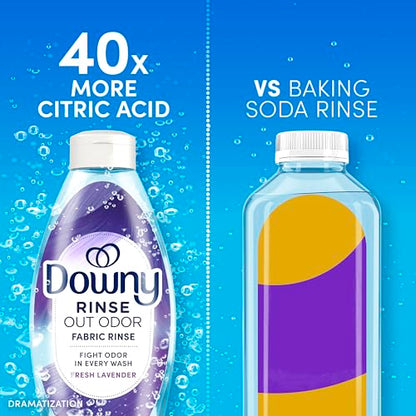 Downy RINSE & REFRESH Laundry Odor Remover and Fabric Softener, Fresh Lavender, 48 fl oz, Safe on ALL Fabrics, Gentle on Skin, HE Compatible - size: 48 Fl Oz (Pack of 1)