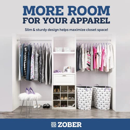 Zober Purple Velvet Hangers 50 Pack, Slim Non Slip Clothes Hangers - color: Purple, size: 50 Pack