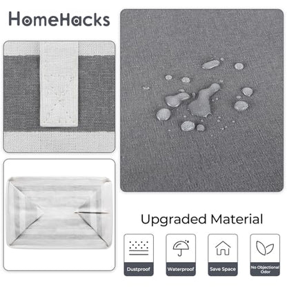 HomeHacks 2 Pack Laundry Baskets, Laundry Hampers Bags (Grey+Pink 75L) - color: Grey+Pink, size: 75L