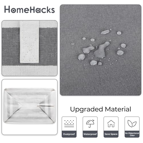 HomeHacks 2 Pack Laundry Baskets, Laundry Hampers Bags (Grey+Pink 75L) - color: Grey+Pink, size: 75L