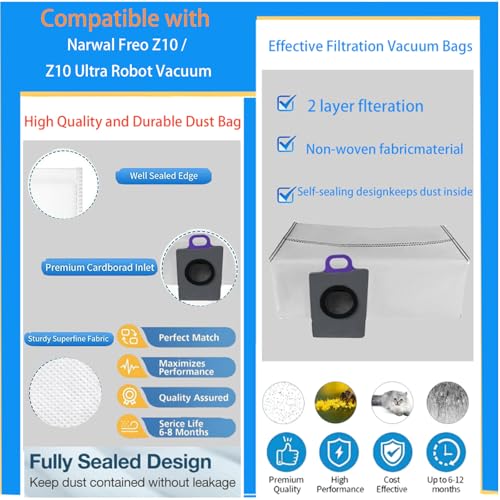 Replacement Accessories Kit For Narwal Freo Z10 / Z10 Ultra Robot Vacuum - color: 13 pack Replacement Parts For Narwal Freo Z10 Robot Vacuum