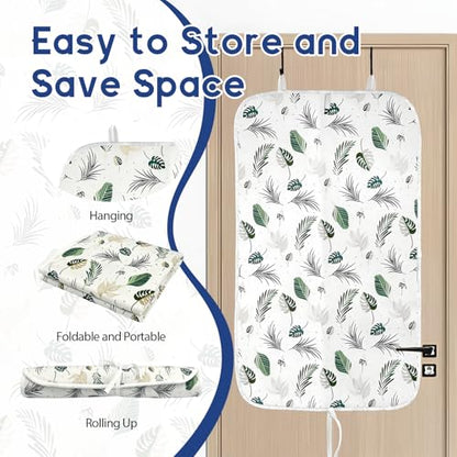 Portable Ironing Mat for Desktop, 3mm Thick Padding & Heat Resistant Cover for Steam Iron, Quilting & Travel – Foldable Ironing Board Alternative (Foliage Pattern) - color: Foliage Pattern