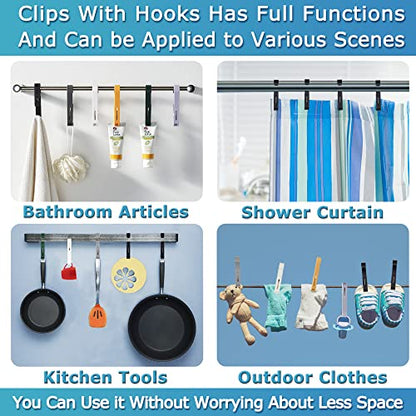 Laundry Hooks with Clips Hanger Closet Organizer Clamps Socks Boot Bras Towels for Bathroom Wardrobe Kitchen Office 4Pcs (Green) - color: Green