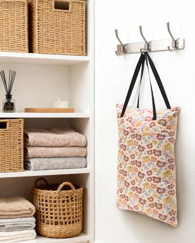 ALVA ALVABABY 2 Pack Large Wet Dry Bag Waterproof Hanging Cloth Diaper with Double Zippered Pockets 25x18 inches 2HL03 - color: Small Colorful Flowers and White Prints