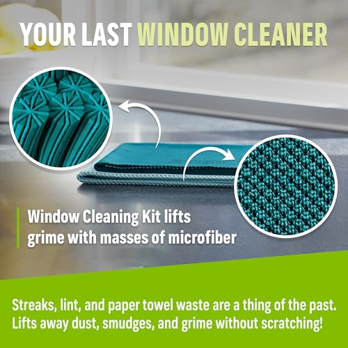 E-Cloth Window and Glass Cleaner Kit, Just Add Water - 2 Kits - color: Winter Green, size: 2 Kits