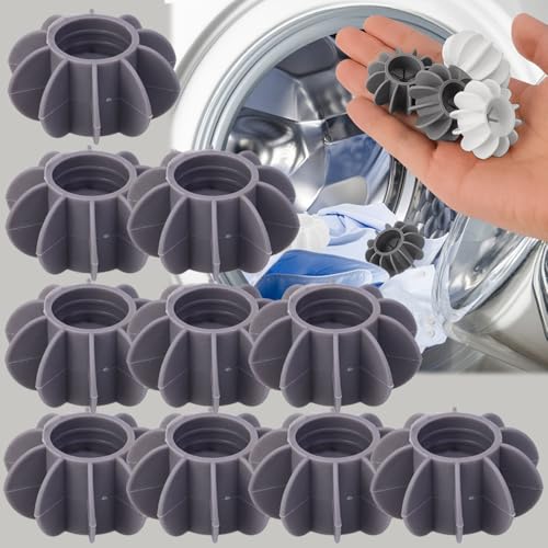 10PCS Silicone Laundry Balls Anti-Tangle Cleaning Sponge Hair Remover Tool - color: Gray