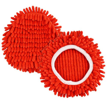 Spin Mop Replacement Head Chenille Mop Refill for Vileda O-Cedar EasyWring 1-Tank System, Washable Wet Dry Floor Cleaning Pads (Red) - color: Red