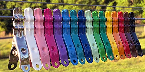 Extreme Clothespins | Distant Mountain Purple | Solid 304 Stainless Steel | 20 Pack | Heavy Duty | Mardi Gras Color | Clothes Pins | Chip Clips | Lifetime Product | No Plastic Parts | Made in Italy - color: Purple