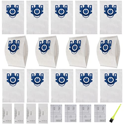 14 Packs 3D Airclean GN Vacuum Cleaner Bags Replacement for Miele Classic C1, Complete C1,Complete C2,Complete C3 S227 S240 S270 S400 S2 S5 S8 Series with 4 Motor Protection Filters,4 AirClean Filters - size: 14 pack