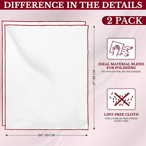 The 2-Pack Premium Microfiber Wine Glass Polishing Cloths, Large Lint-Free Drying Towels for Glasses, Stemware, Glassware, Camera Lenses, 25 Inch X 20 Inch (White, 2 Count) - color: White