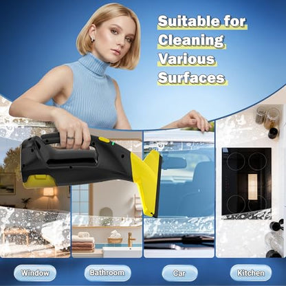 Window Vacuum Squeegee Cordless, Electric Window Cleaner Kit with 11" Squeegee Blades, 2000Pa Vacuum Squeegee with 45min Battery Life & 200ml Water Tank, Suitable for Windows, Mirrors