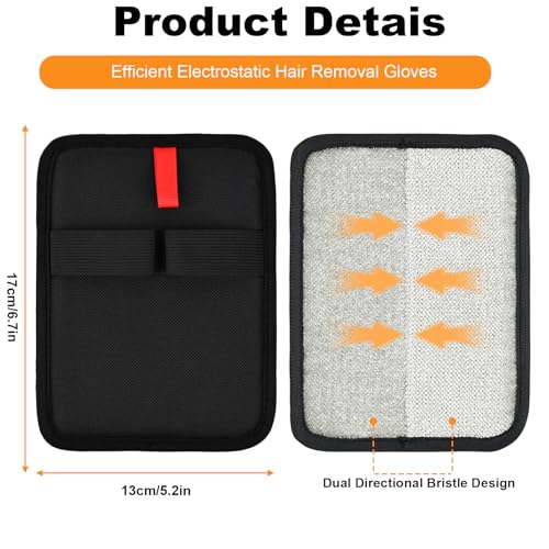 Pet Hair Removal Gloves for Cats & Dogs, Efficient Pet Hair Remover Electrostatic Glove, Reusable Pet Grooming Gloves Brush Tool for Furniture, Couch, Carpet, Clothing & Bed Sheets