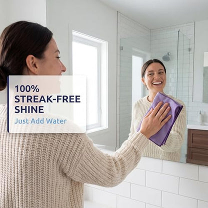 Pure Sky Window & Glass Cleaning Cloth Patented DUO-FECT Technology Streak-Free, No Chemicals, Removes Up to 99% of Bacteria with Water Only Reusable Microfiber Cleaner for Windows, Mirrors, Cars - style: Window and Glass Cloth